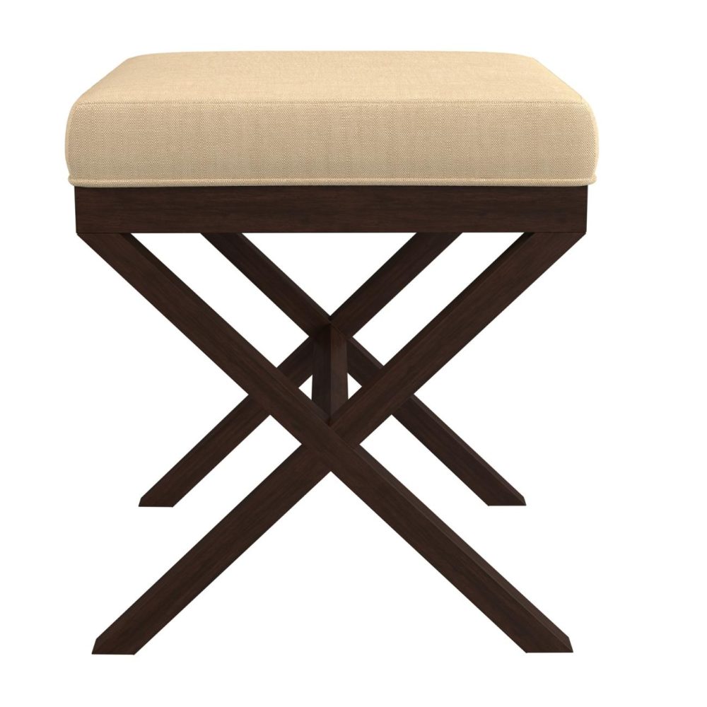 Stools | Morgan Wood Vanity Stool Seating Golden Beige