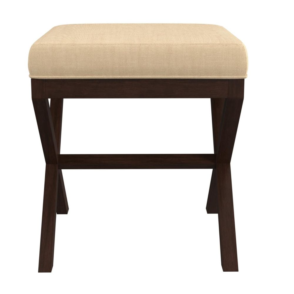 Stools | Morgan Wood Vanity Stool Seating Golden Beige