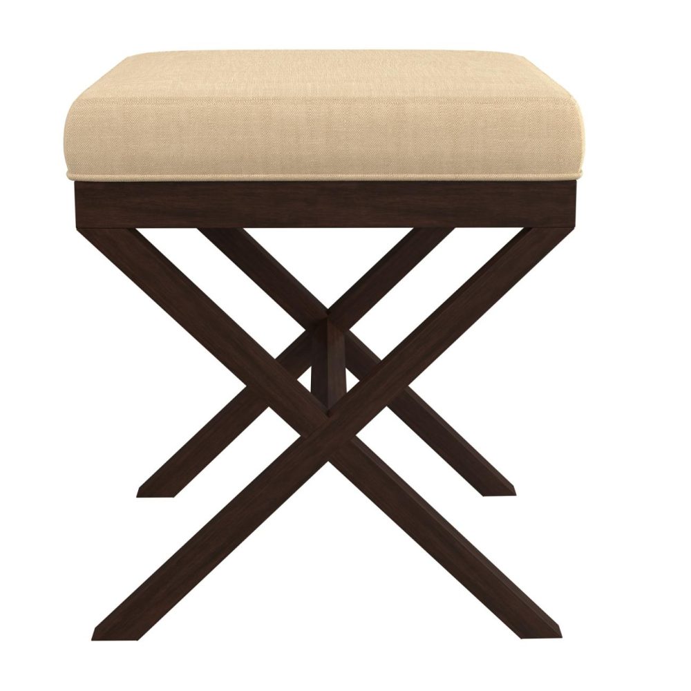 Stools | Morgan Wood Vanity Stool Seating Golden Beige