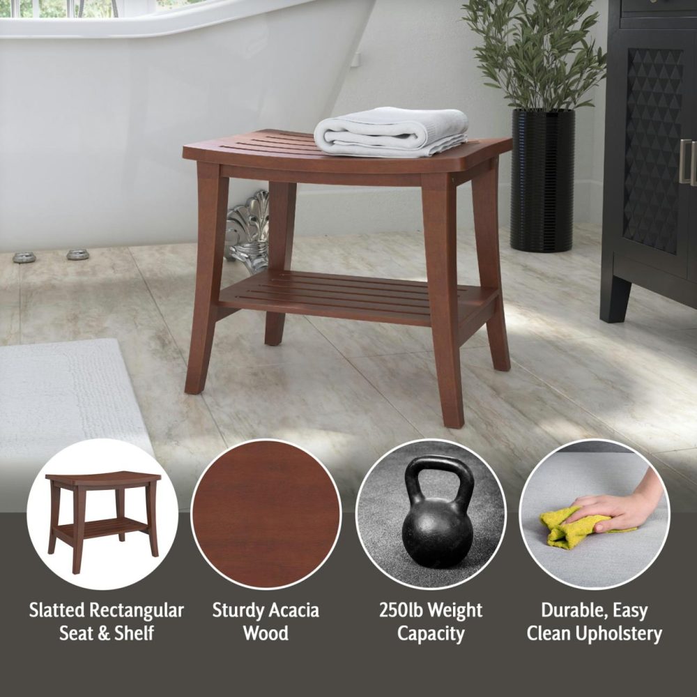 Stools | Preston Wood Vanity Stool Seating Stools