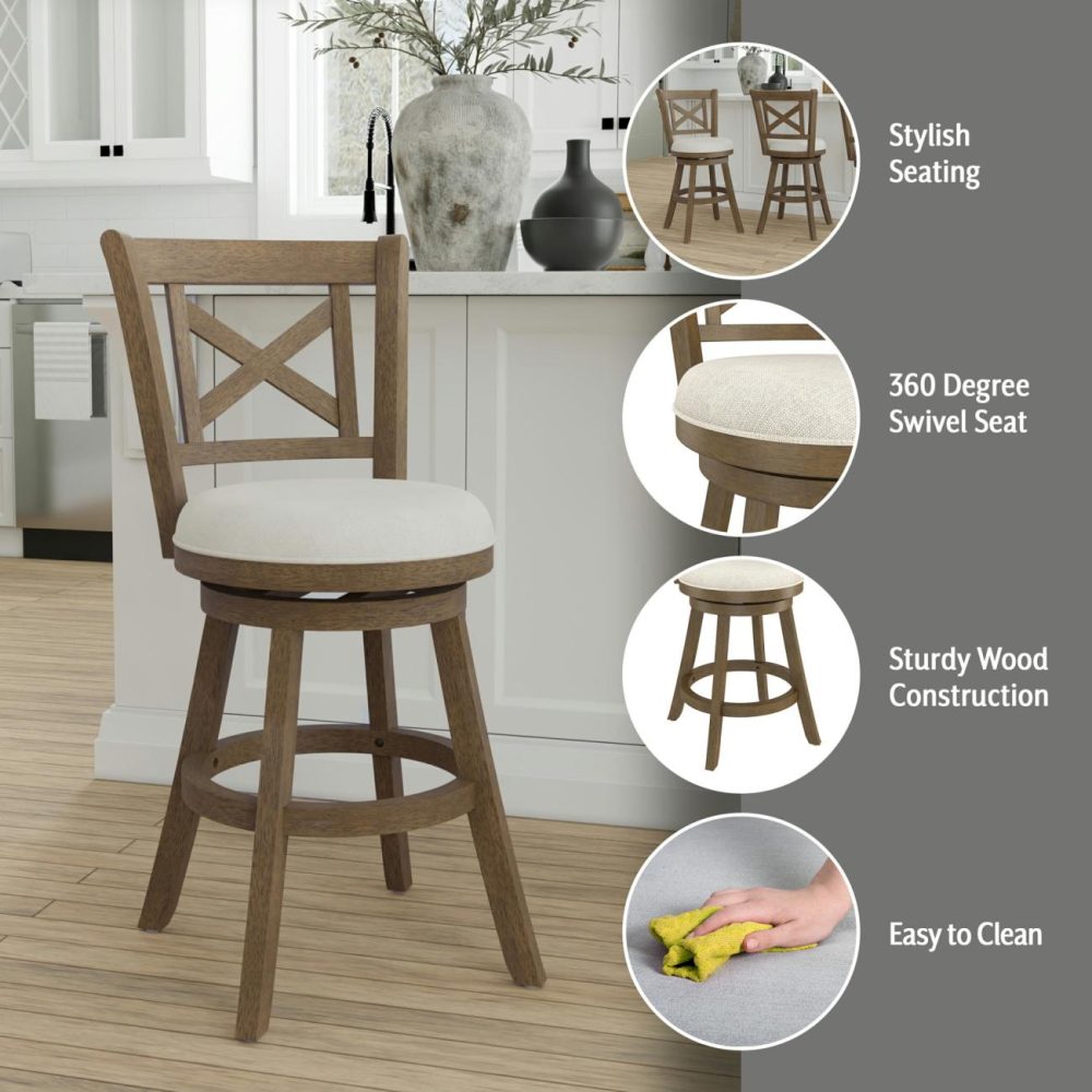 Stools | Roe Wood Stool Kitchen & Dining Brush Gray