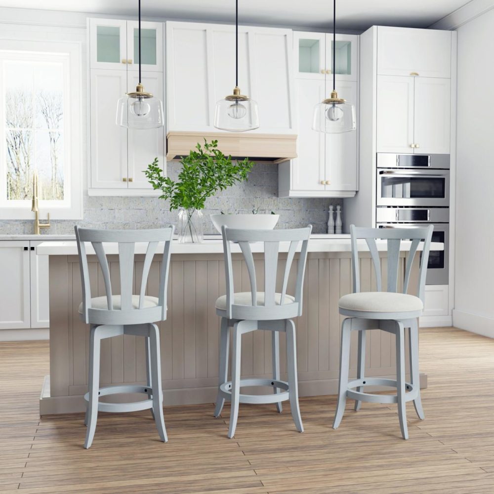 Stools | Selway Wood Stool Kitchen & Dining Blue Wire brush