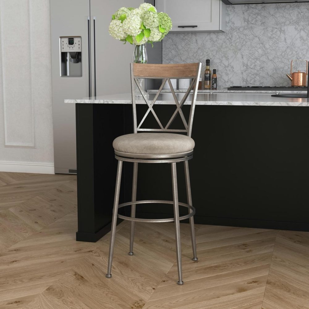 Stools | Stewart Metal Stool Kitchen & Dining Aged Pewter