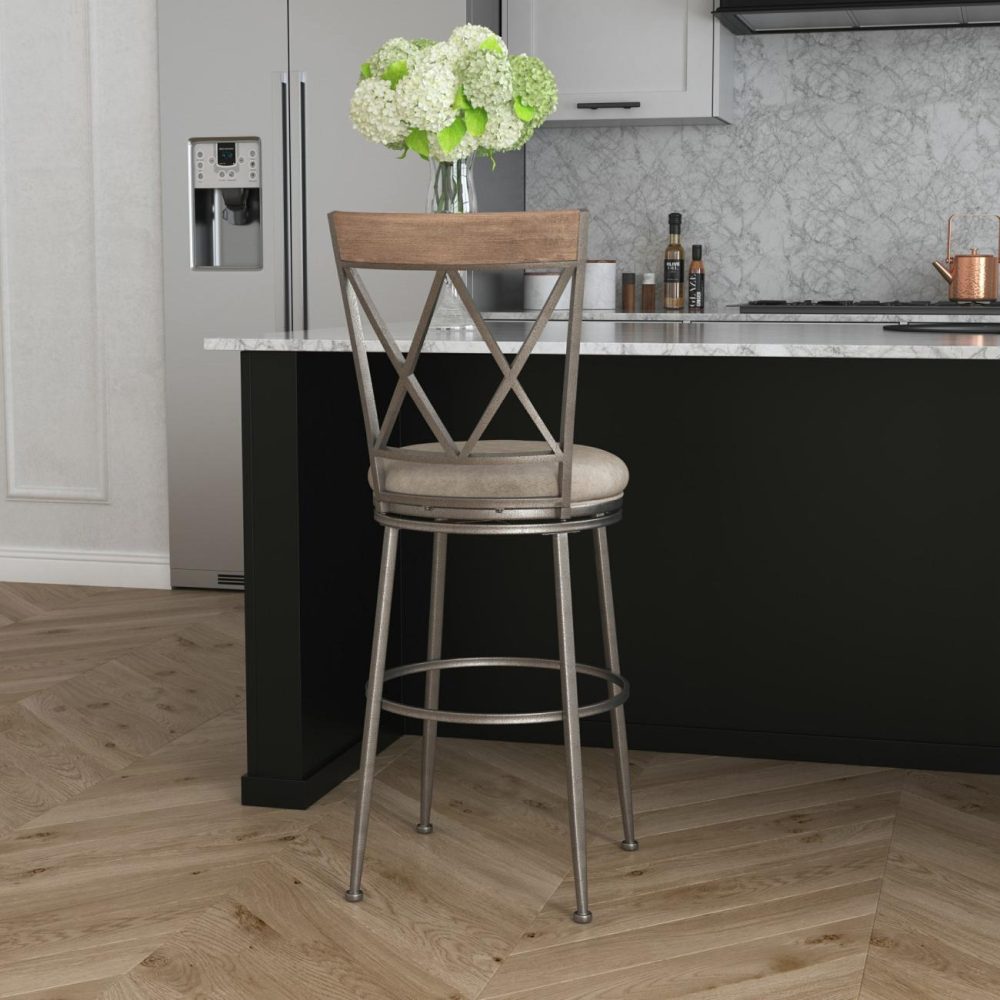 Stools | Stewart Metal Stool Kitchen & Dining Aged Pewter