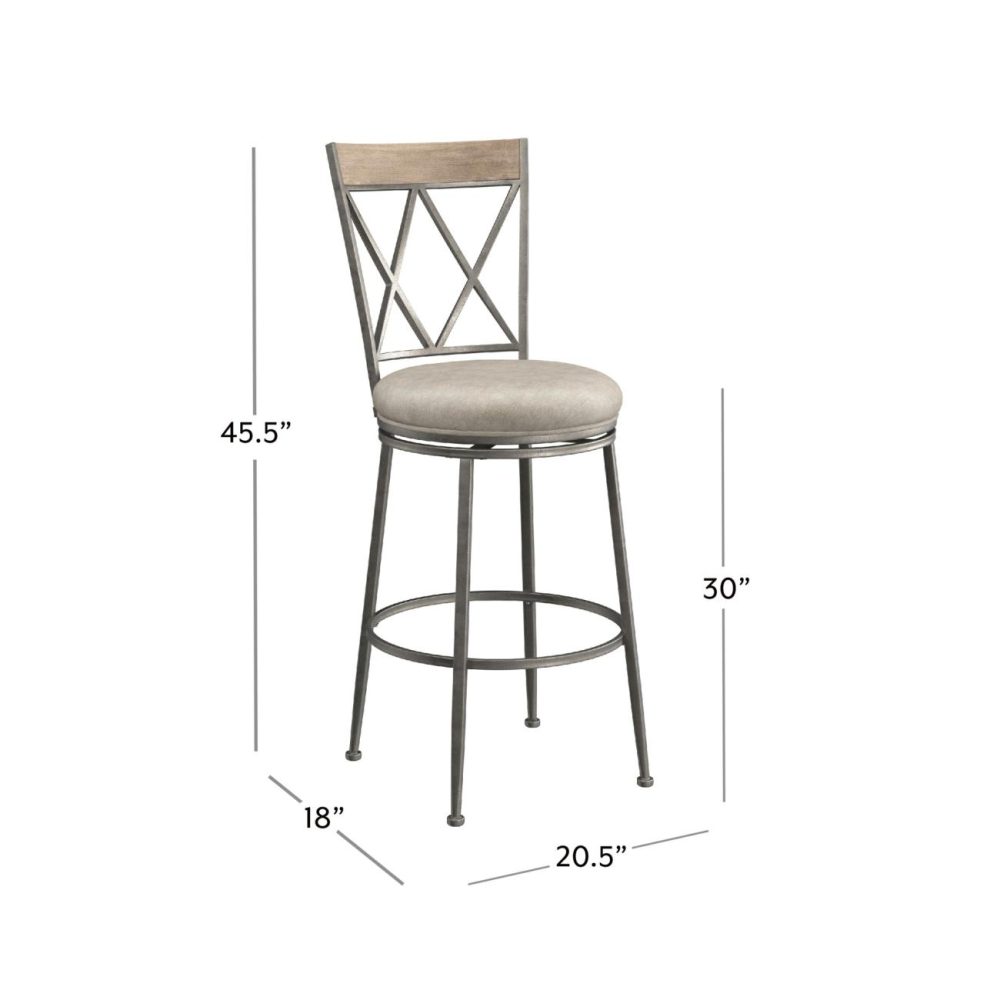 Stools | Stewart Metal Stool Kitchen & Dining Aged Pewter