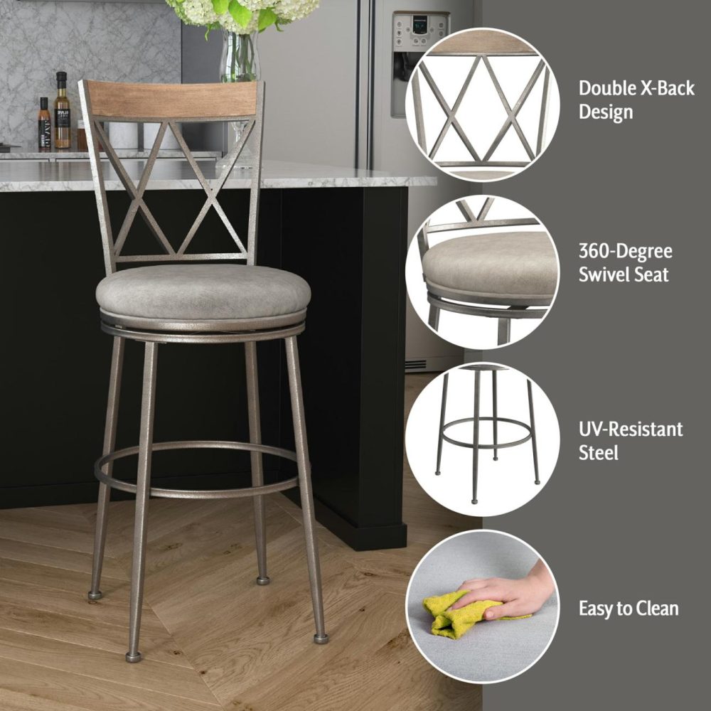 Stools | Stewart Metal Stool Kitchen & Dining Aged Pewter