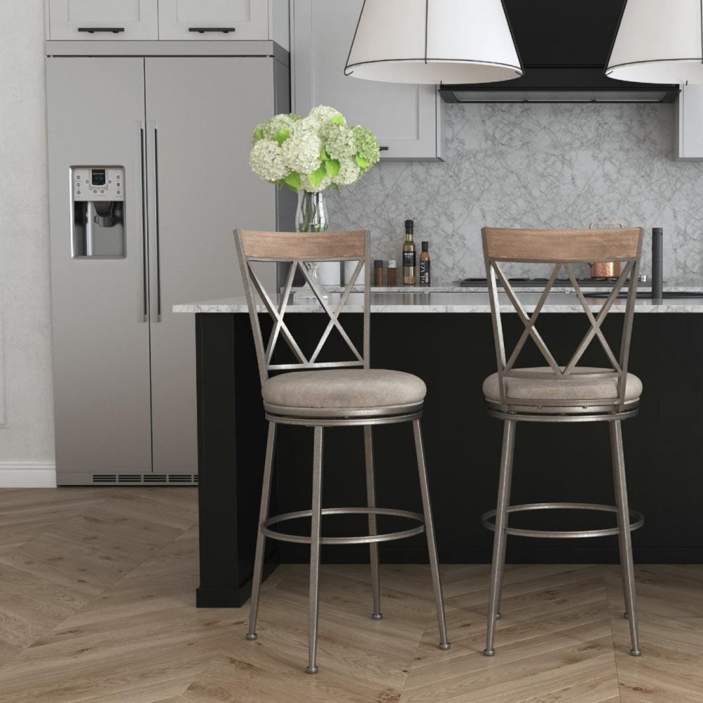 Stools | Stewart Metal Stool Kitchen & Dining Aged Pewter