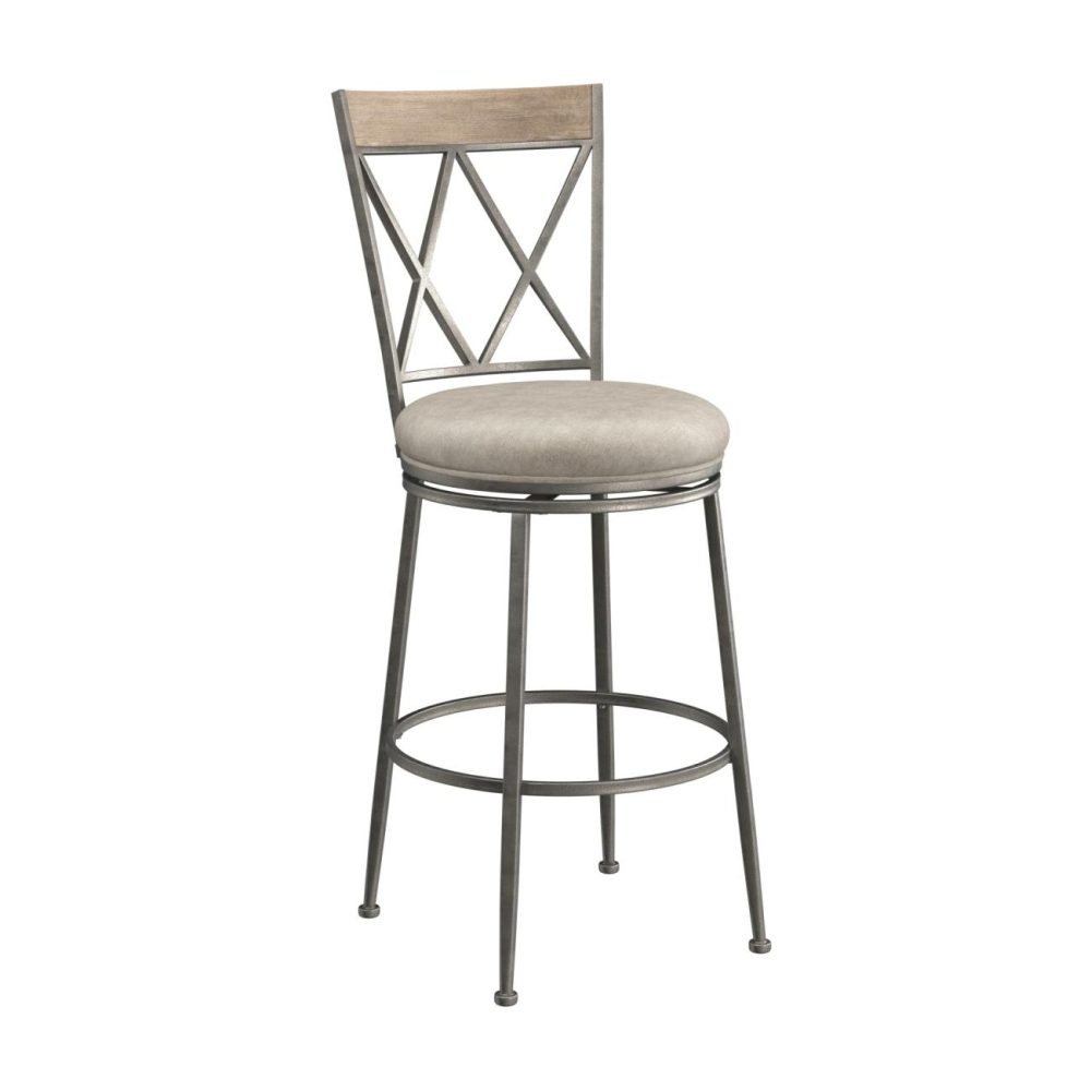 Stools | Stewart Metal Stool Kitchen & Dining Aged Pewter