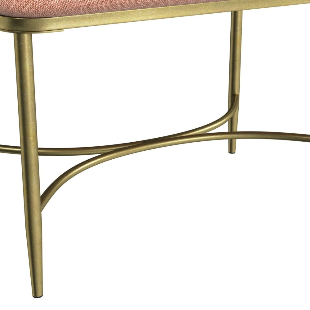 Stools | Wimberly Metal Vanity Stool Seating Gold with Coral