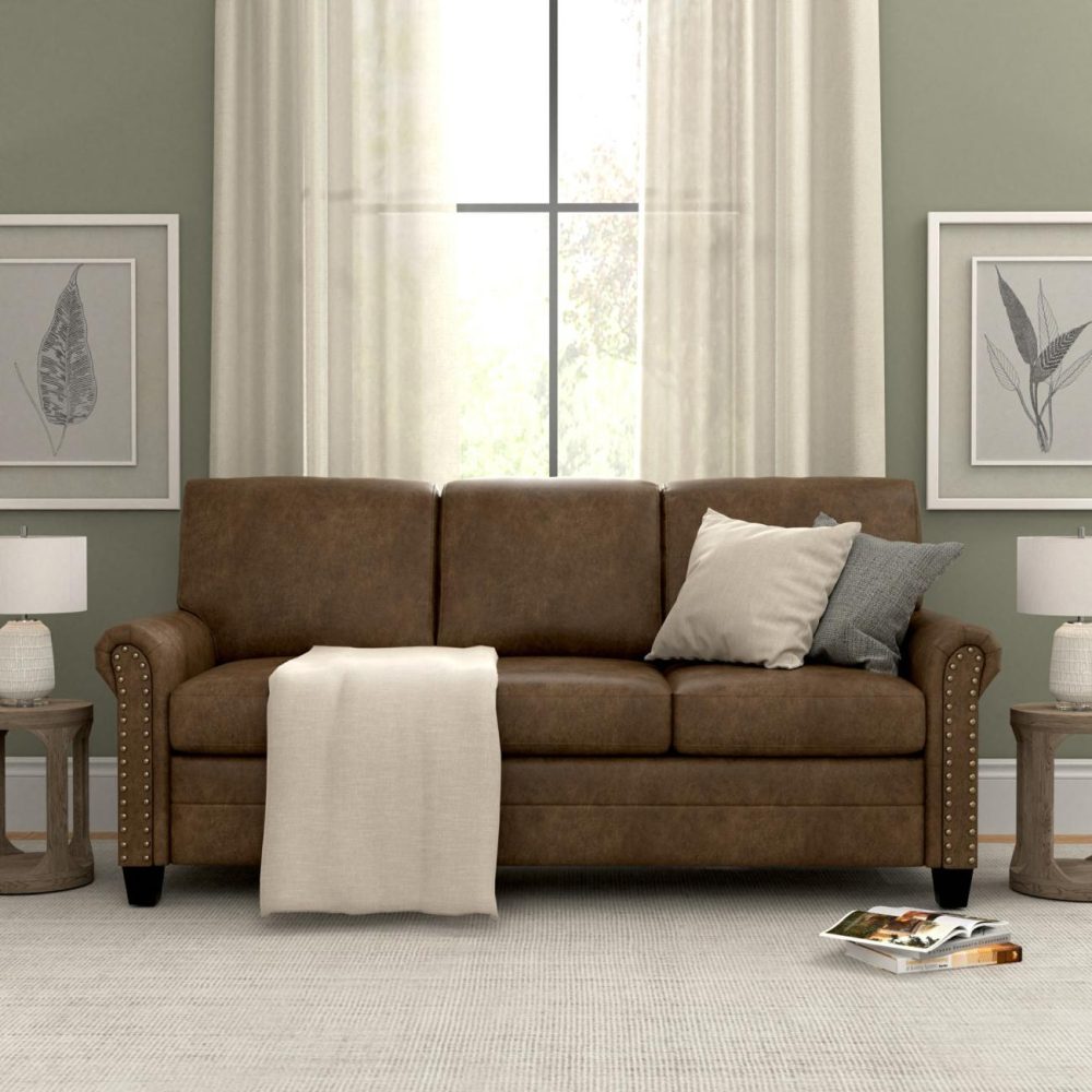 Sofas | Barroway Upholstered Sofa Seating Antique Brown