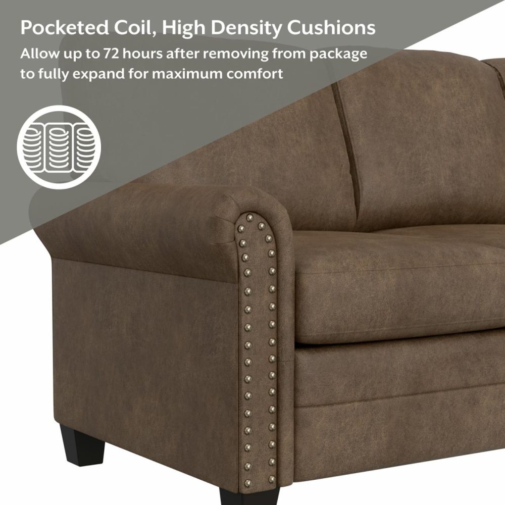 Sofas | Barroway Upholstered Sofa Seating Antique Brown