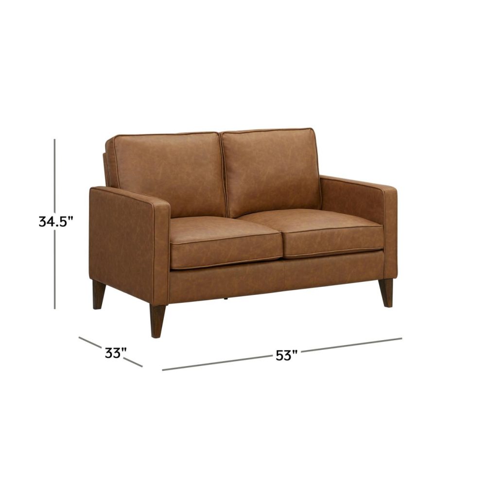 Sofas | Jianna Upholstered Loveseat Seating Saddle Brown